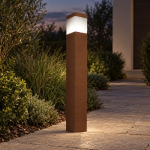 Lampioncino ip65 55cm moderno da esterno giardino rame opaco
