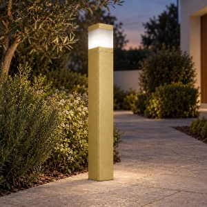 Lampione da esterno giardino ip65 moderno oro opaco 55cm