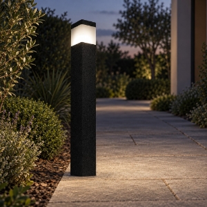 Lampioncino moderno nero da esterno giardino ip65 squadrato