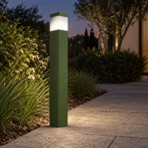 Lampioncino squadrato ip65 da esterno giardino moderno verde oliva