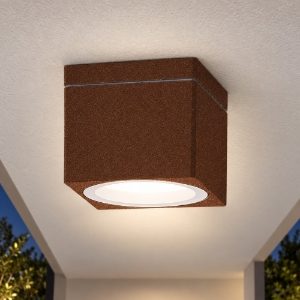 Faretto a soffitto ip65 gx53 moderno da esterno quadrato rame opaco