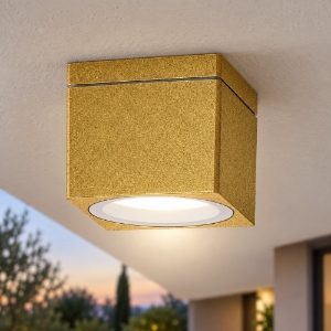 Faretto a soffitto da esterno ip65 gx53 moderno quadrato oro opaco
