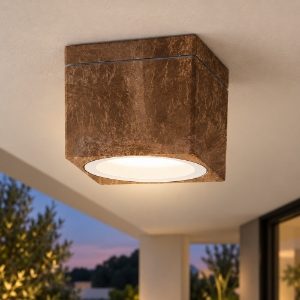 Faretto a soffitto ip65 gx53 da esterno quadrato moderno foglia rame