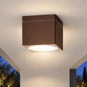 Faretto a soffitto ip65 gx53 moderno da esterno quadrato ruggine