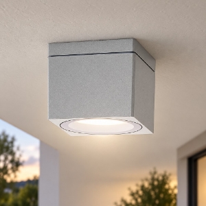 Faretto da soffitto per esterno gx53 ip65 quadrato moderno grigio perla