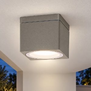 Faretto a soffitto ip65 gx53 moderno da esterno quadrato tortora