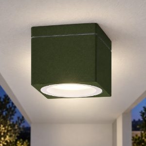 Faretto ip65 gx53 da esterno a soffitto moderno quadrato verde oliva