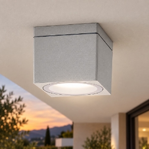 Faretto a soffitto da esterno ip65 gx53 moderno quadrato bianco