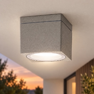 Faretto da esterno a soffitto moderno quadrato effetto muro ip65 gx53