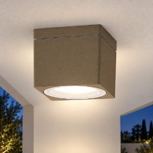 Faretto a soffitto moderno da esterno quadrato sabbia bagnata ip65 gx53
