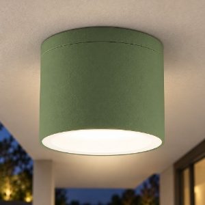 Faretto da esterno soffitto ip65 gx53 tondo moderno verde salvia