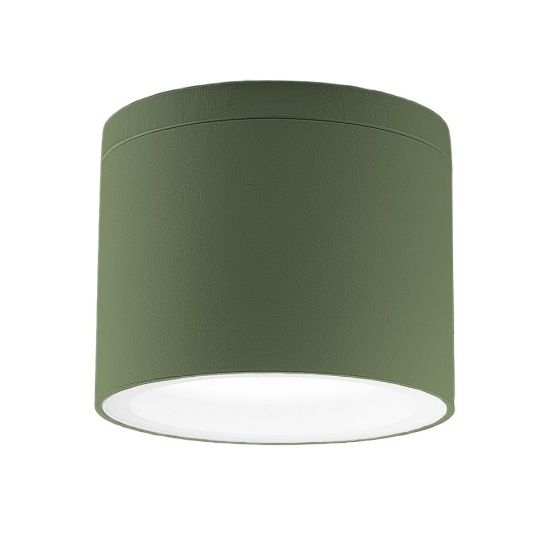 Faretto da esterno soffitto ip65 gx53 tondo moderno verde salvia