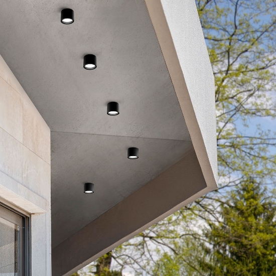 Faretto da esterno soffitto ip65 gx53 tondo moderno verde salvia