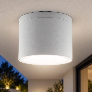 Faretto da esterno soffitto ip65 gx53 moderno tondo bianco
