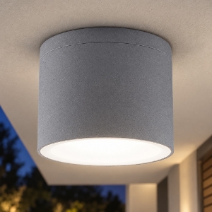 Faretto da esterno soffitto ip65 gx53 tondo moderno grigio perla
