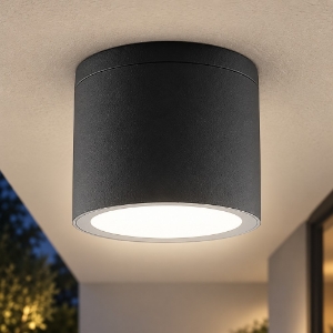 Faretto moderno tondo antracite da esterno soffitto ip65 gx53