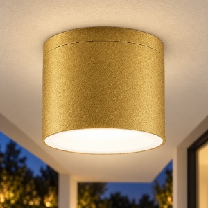 Faretto da esterno soffitto ip65 gx53 moderno tondo oro opaco