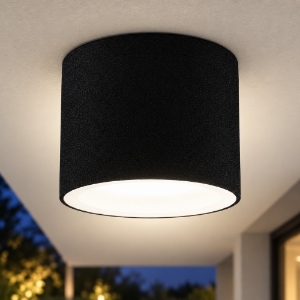 Faretto moderno tondo nero da esterno soffitto ip65 gx53