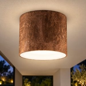 Faretto ip65 gx53 da esterno soffitto tondo moderno foglia rame