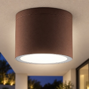 Faretto ip65 gx53 moderno da esterno soffitto tondo ruggine