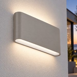 Applique led 12w cct 3000k 4000k ip65 moderna da esterno rettangolare tortora