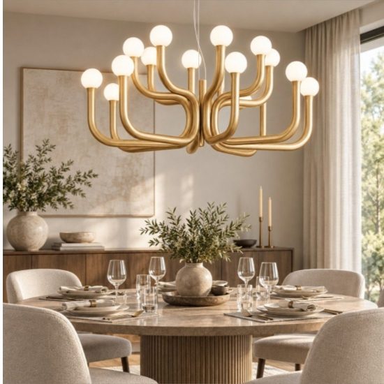Lampadario moderno oro ondaluce derby sfere vetro
