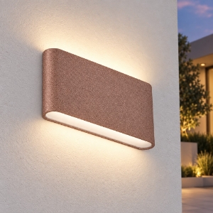 Applique led 12w cct 3000k 4000k ip65 moderna da esterno rettangolare oro rosato
