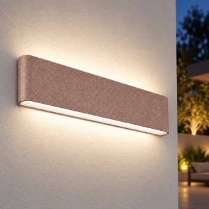 Applique led 24w cct 3000k 4000k ip65 29cm moderna da esterno rettangolare oro rosato