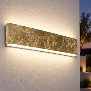 Applique led 24w cct 3000k 4000k ip65 moderna da esterno rettangolare foglia oro