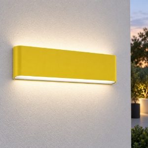 Applique da esterno per balcone rettangolare moderna giallo girasole led 24w cct 3000k 4000k ip65