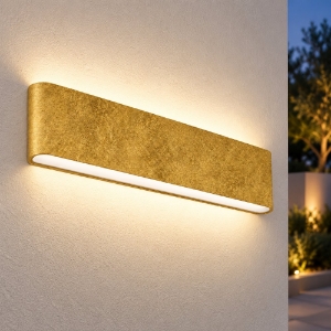 Applique da esterno led 24w cct 3000k 4000k ip65 rettangolare oro opaco