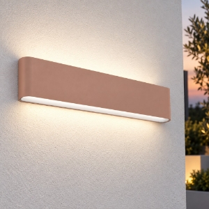 Applique da esterno rettangolare moderna pesca led 24w cct 3000k 4000k ip65