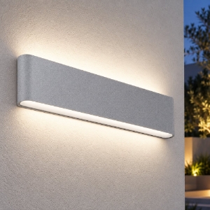 Applique da esterno led 24w cct 3000k 4000k ip65 moderna grigio perla