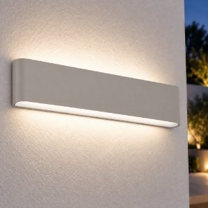 Applique led 24w cct 3000k 4000k ip65 moderna da esterno rettangolare tortora
