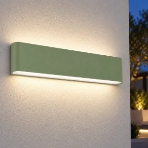 Applique da esterno per balcone led 24w cct 3000k 4000k ip65 rettangolare moderna verde salvia