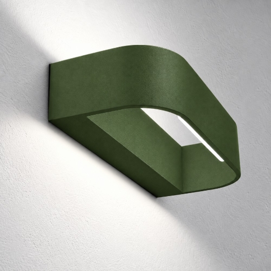 Applique led 12w cct 3000k 4000k dimmerabile 22cm da parete moderna verde oliva