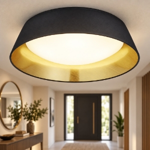 Plafoniera moderna nera led 18w 3000k per ingresso