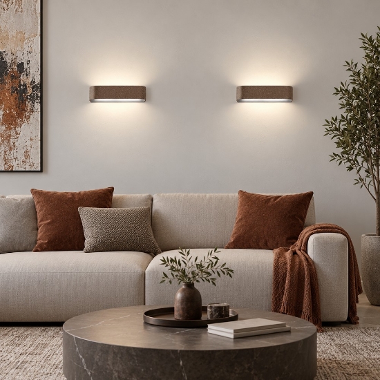 Applique led 12w cct 3000k 4000k dimmerabile moderna da parete rame opaco