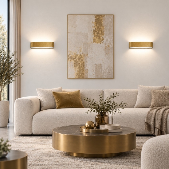 Applique da parete led 12w cct 3000k 4000k dimmerabile moderna oro opaco