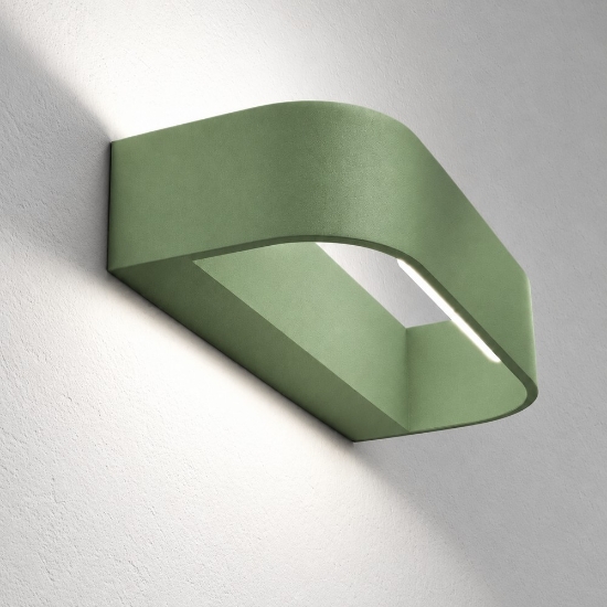 Applique led 12w cct 3000k 4000k moderna da parete verde salvia dimmerabile