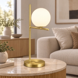 Lampada da tavolo per soggiorno ottone opaco