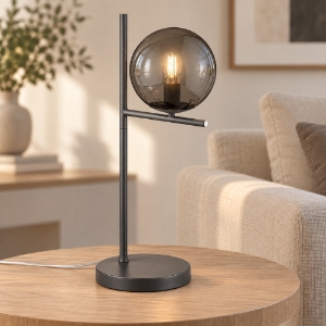 Lampada da tavolo moderna vetro fume antracite