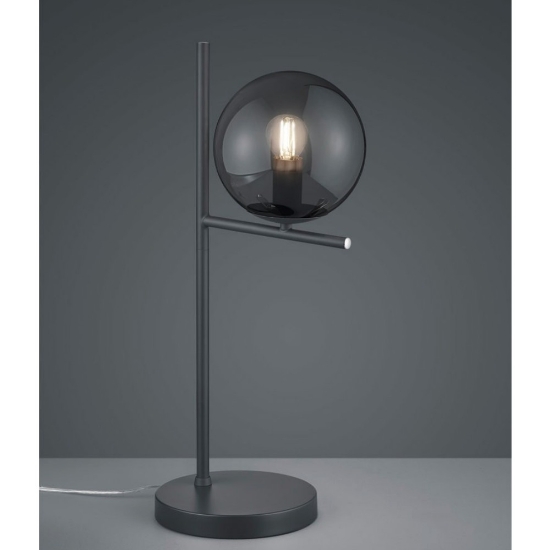 Lampada da tavolo moderna vetro fume antracite