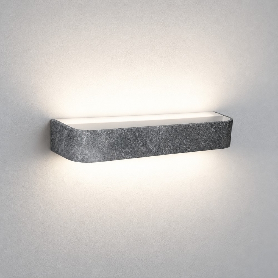 Applique moderna da parete foglia argento led 20w cct 3000k 4000k dimmerabile