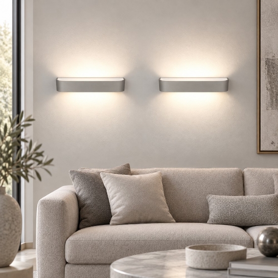 Applique da parete led 20w cct 3000k 4000k dimmerabile moderna bianca 32cm