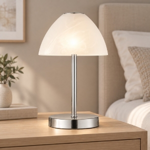Abat-jour da comodino camera da letto led 3000k vetro decorato