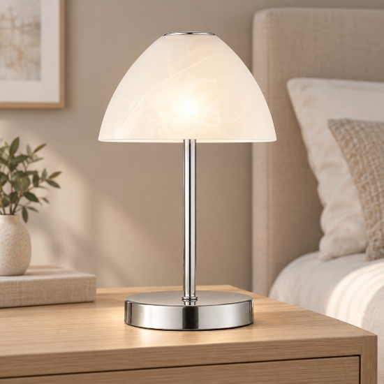 Abat-jour da comodino camera da letto led 3000k vetro decorato
