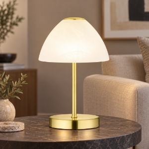 Lampada da tavolo per soggiorno led 3000k dimmerabile ottone satinato