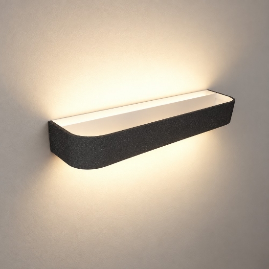 Applique moderna antracite da parete led 30w cct 3000k 4000k 42cm dimmerabile