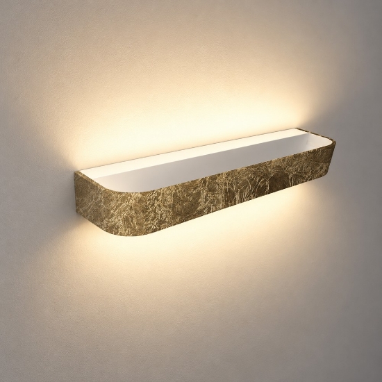 Applique led 30w cct 3000k 4000k dimmerabile moderna da parete foglia oro